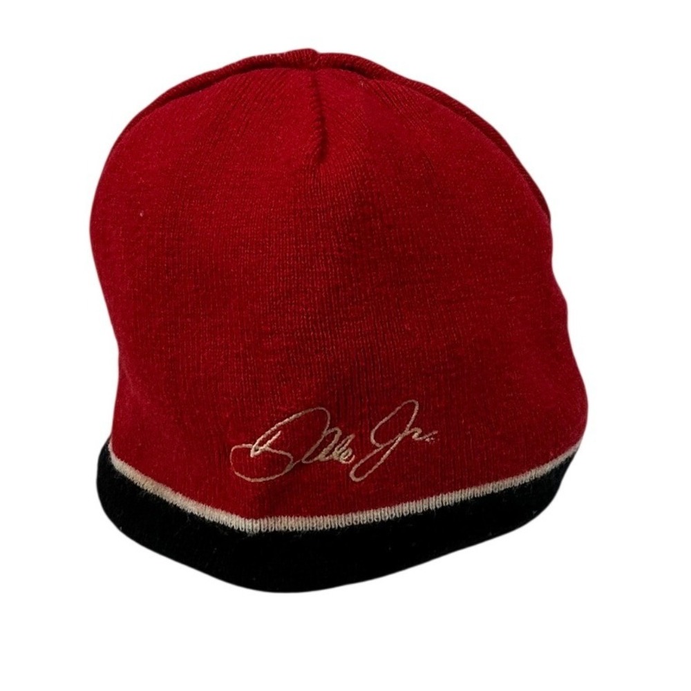 Dale Earnhardt Jr NASCAR Beanie Hats Red Black Number 8 Reversible Y2K